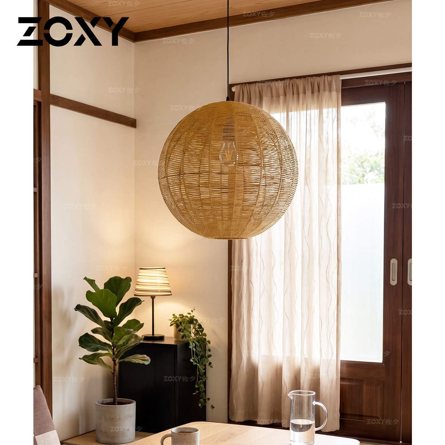 zoxy+餐厅+纸艺藤编+中古风图片