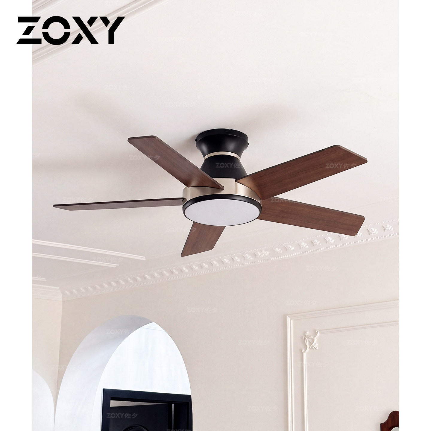 zoxy 法式中古风扇灯 复古南洋风客厅包豪斯简约餐厅卧室吊扇灯具
