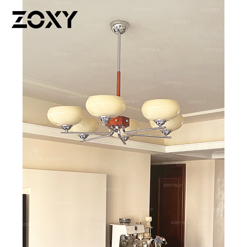 zoxy客厅中古奶油风客厅吊灯
