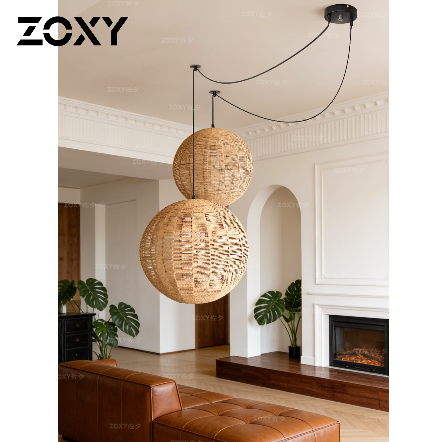zoxy 中古风客厅吊灯卧室高级感复古民宿吧台设计师款餐厅装饰灯