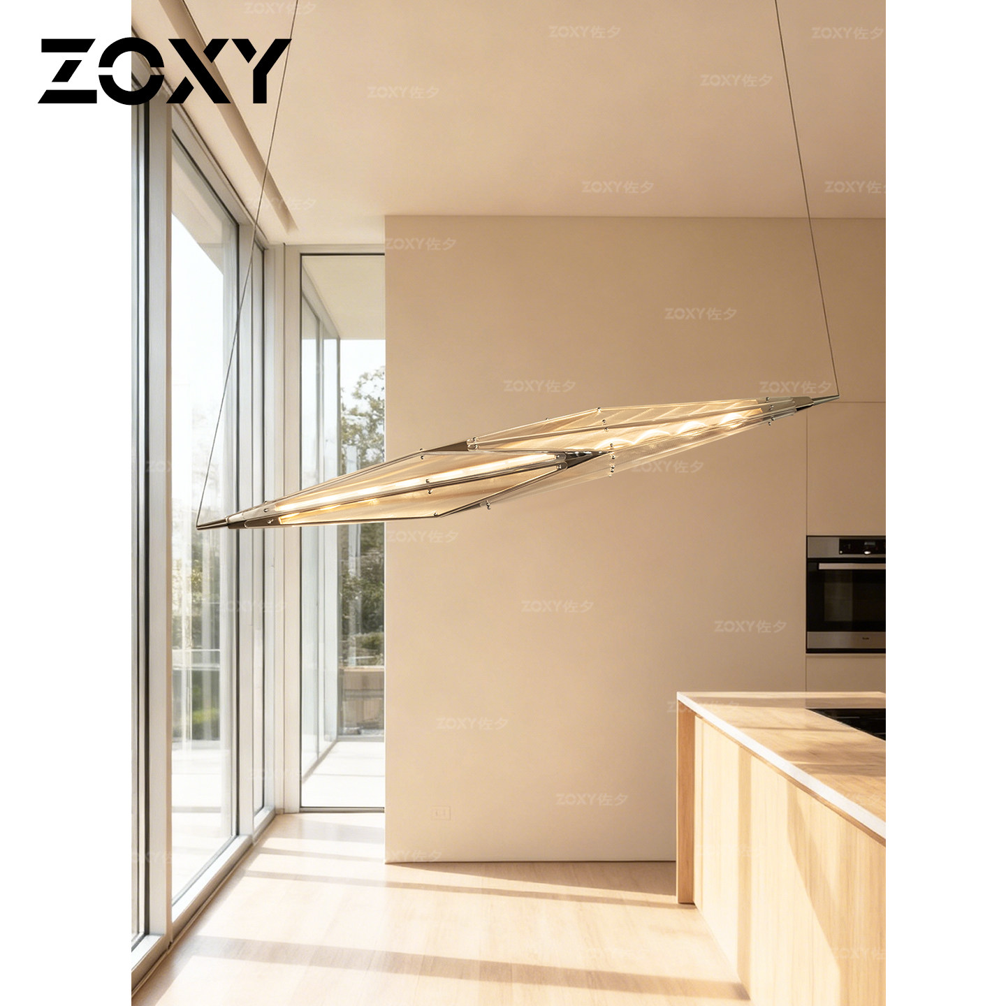 zoxy 现代简约餐厅吊灯轻奢金属长条造型工业风一字创意吧台灯具,家装灯饰光源,餐厅吊灯,淘宝优惠券,粉丝福利购,淘宝优惠卷