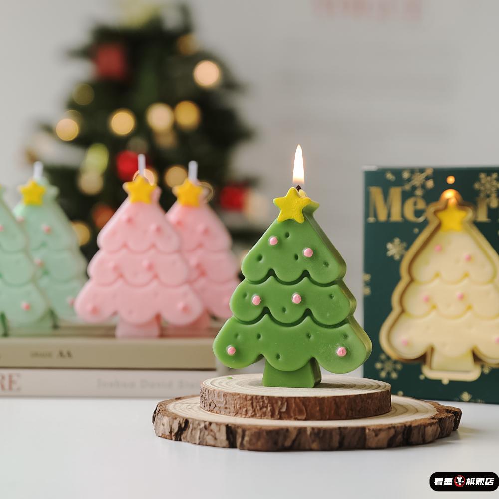 圣诞节创意香薰蜡烛装饰品精致礼物香氛浪漫摆件纯手工彩绘蜡烛