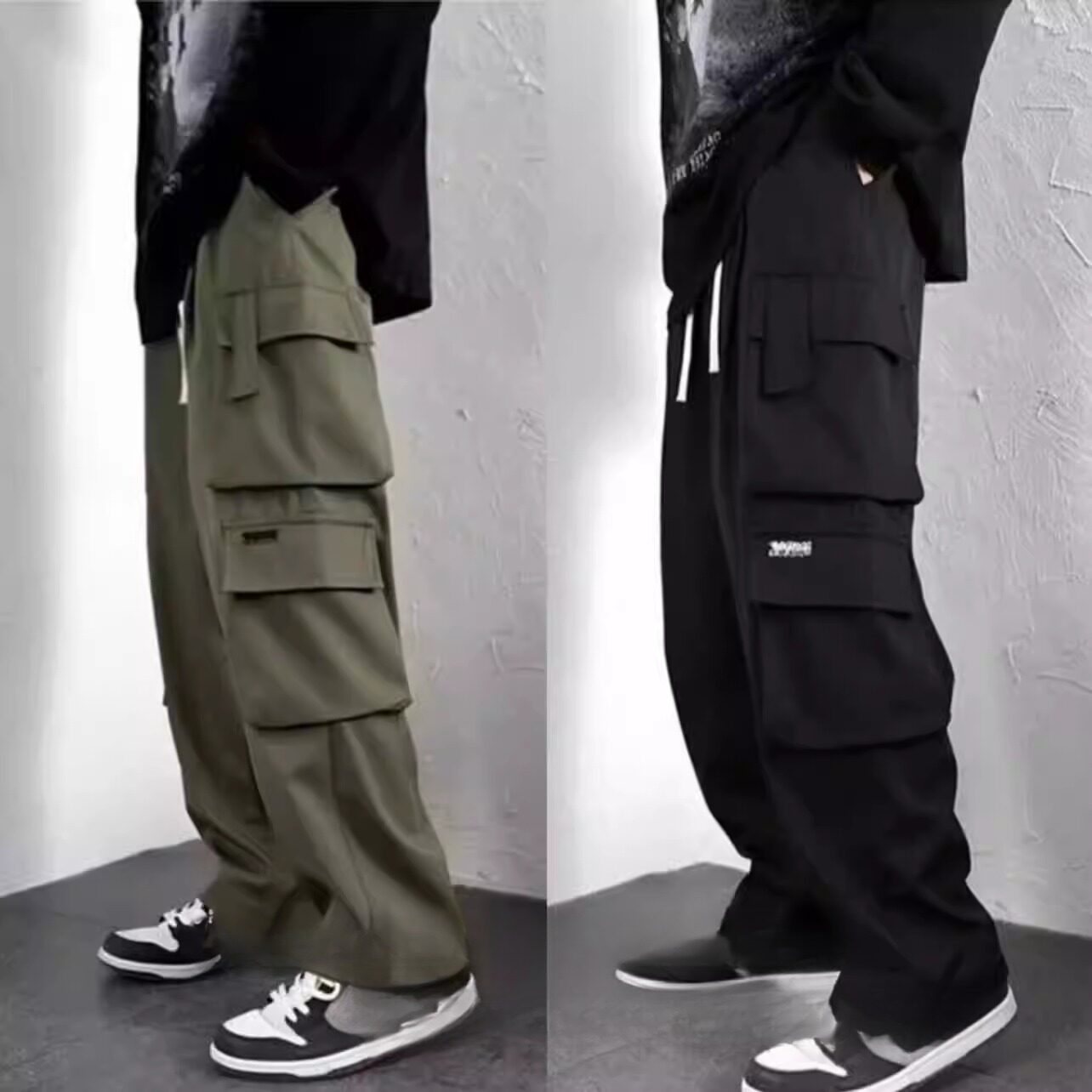 工装裤男款直筒垂感宽松男士夏季多口袋薄款大码劳保休闲阔腿长裤