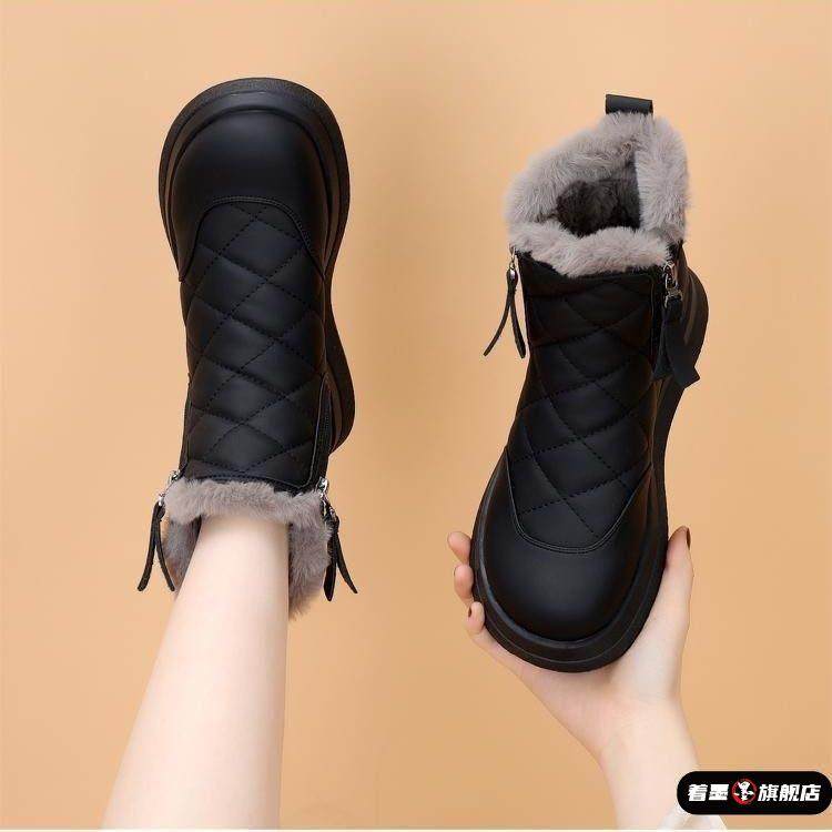 女士棉鞋加绒加厚雪地靴女中筒靴子大码防滑冬女鞋女款保暖雪地棉,女鞋,时尚雪地靴,淘宝优惠券,粉丝福利购,淘宝优惠卷