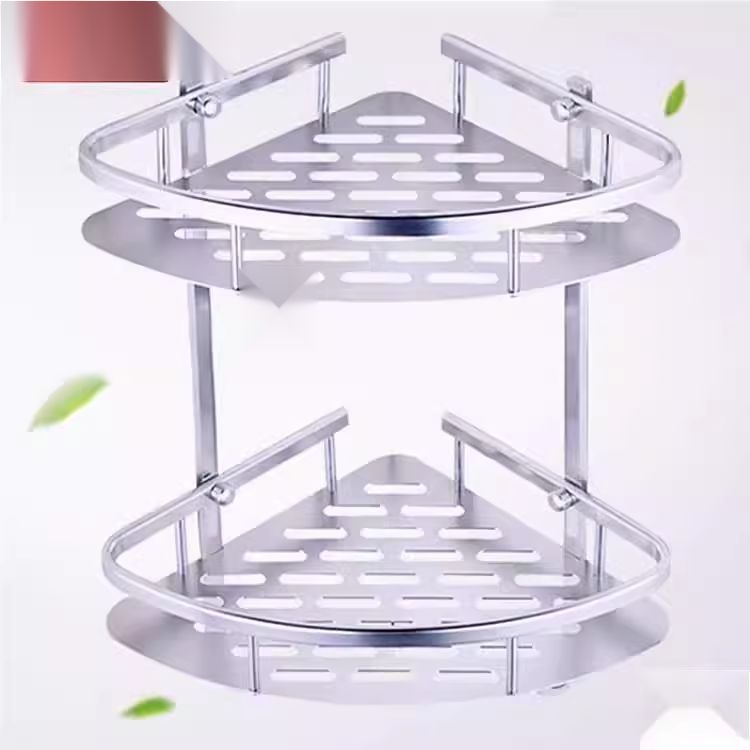 打孔 304不锈钢浴室三角形卫生间置物架壁挂