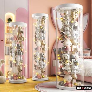 娃娃收纳桶毛绒玩具筒儿童公仔玩偶装的透明大容量展示收纳筐神器