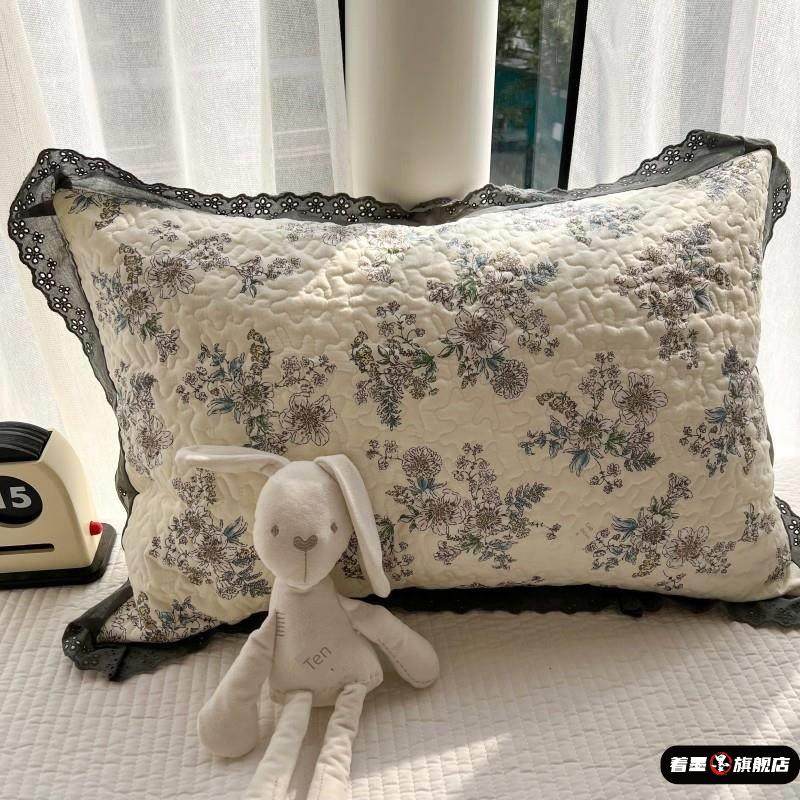 韩版绗缝夹棉全棉枕套48x74枕头套加大50x80枕芯套40x60单人花边,床上用品,枕套,淘宝优惠券,粉丝福利购,淘宝优惠卷