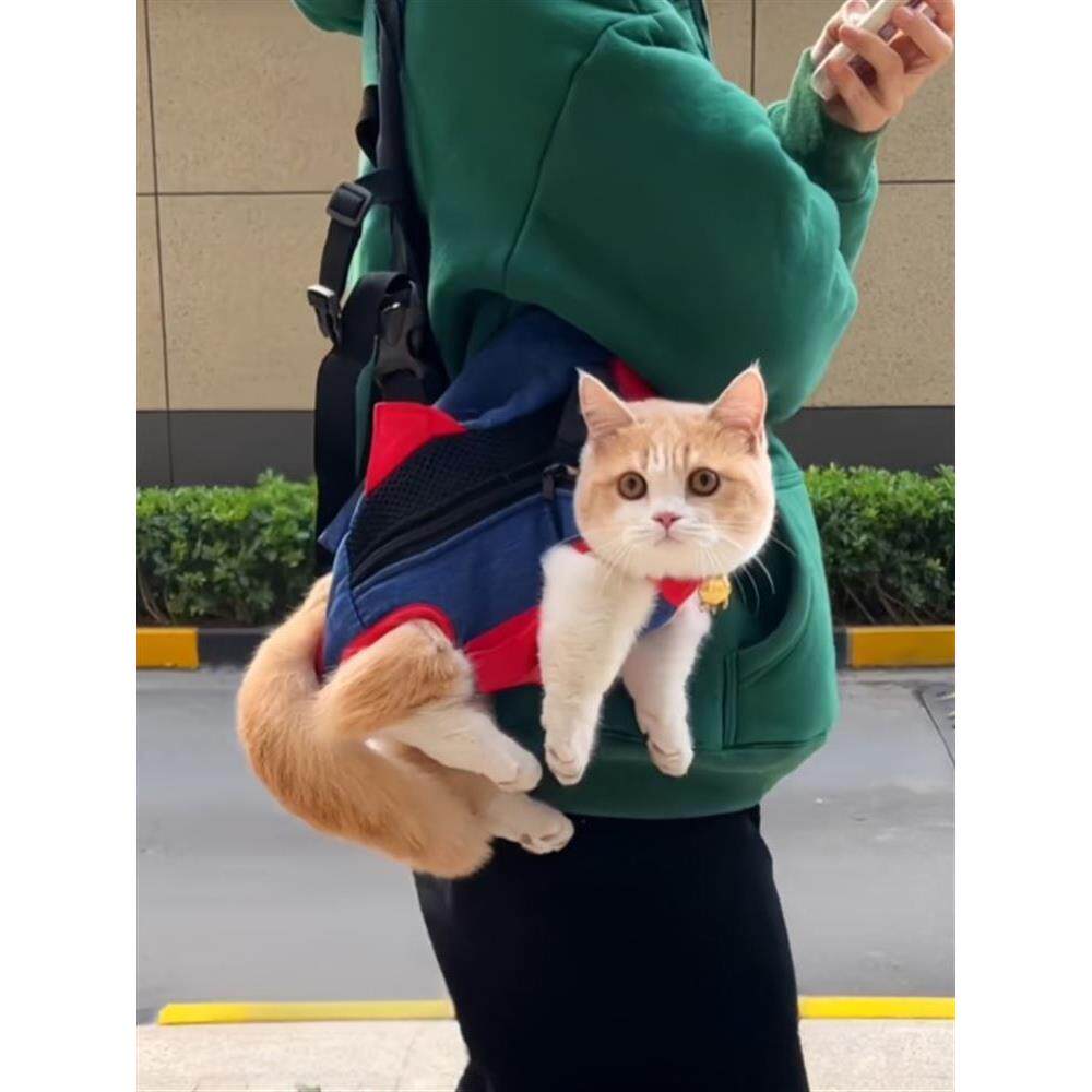 猫包便携外出轻便款双肩背包猫咪斜挎胸前宠物外出包小狗携带神器