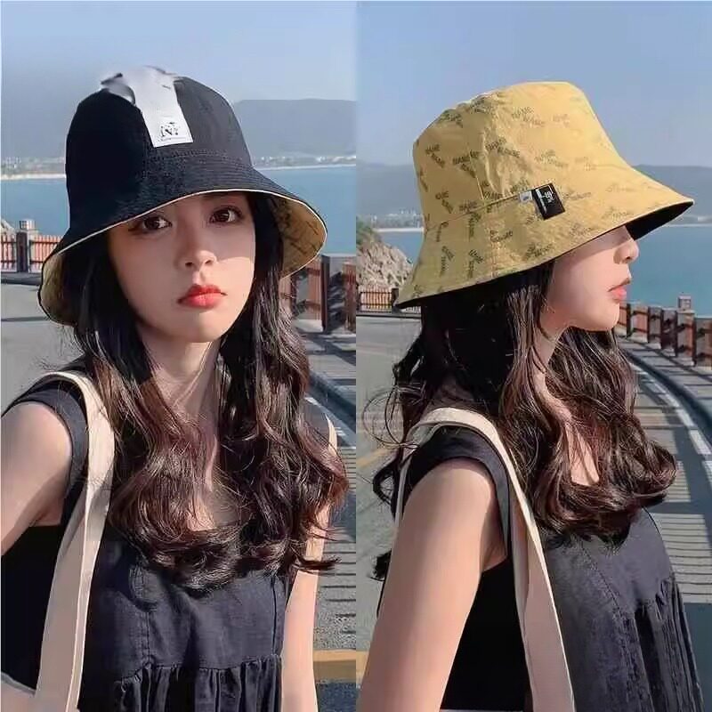 渔夫帽子女夏春季韩版防晒遮阳帽日系小沿百搭双面戴太阳帽盆帽z