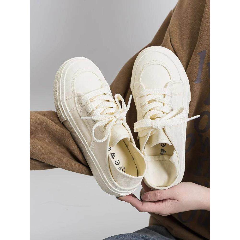 两穿帆布鞋平底小白鞋两穿女生小白鞋百搭休闲ins2026新款夏季