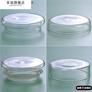 平盖凉水壶盖子高硼硅耐热玻璃盖子茶杯配件壶盖子茶道零配壶平盖
