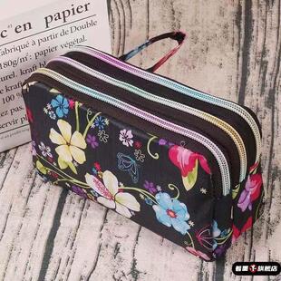 多层分隔手机收纳包网红妈妈包三层长款买菜钱包手腕零钱包大容量