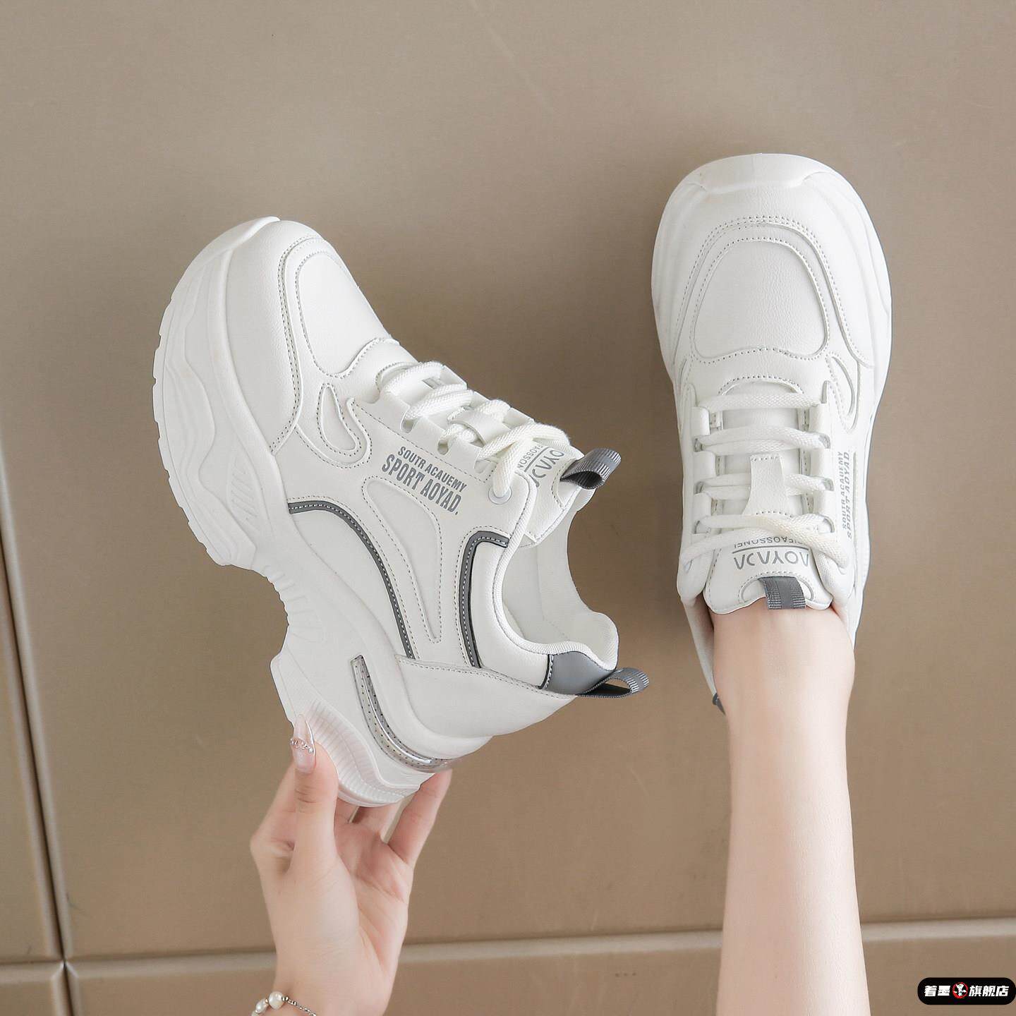 女士小个子增高老爹鞋8CM女鞋厚底春款轻便防滑百搭休闲棉鞋