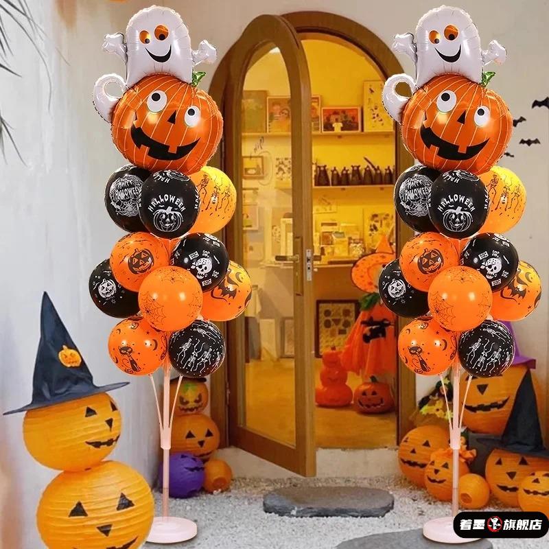 圣诞节气球布置场景装饰立柱圣诞发光圣诞树老人摆件商场店铺道具