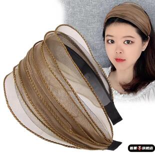 遮前额白发的头饰发箍宽边带齿防滑遮盖网红显年轻发卡头窟发夹女