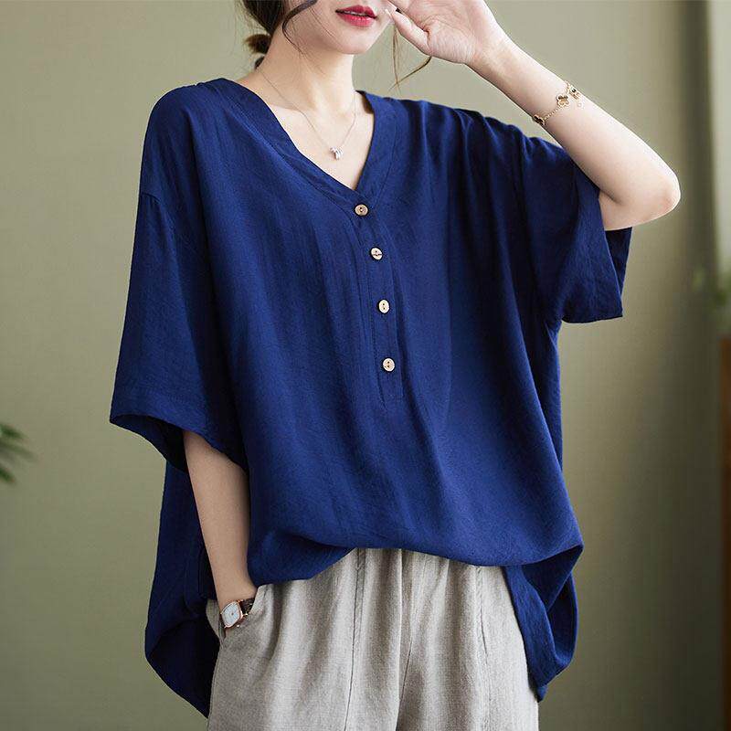 胖mm宽松遮肚子短袖t恤大码女装夏巨遮肚上衣女新款中年妈妈款