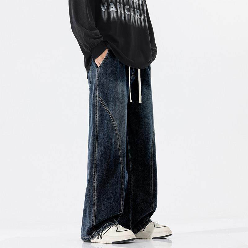 男士直筒宽松牛仔裤春款男生新款2026宽松直筒休闲阔腿裤工装帅气