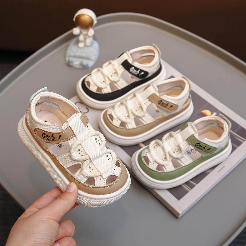 男童镂空软底包头凉鞋宝宝1-3-6岁夏季学步鞋软底儿童防滑沙滩鞋