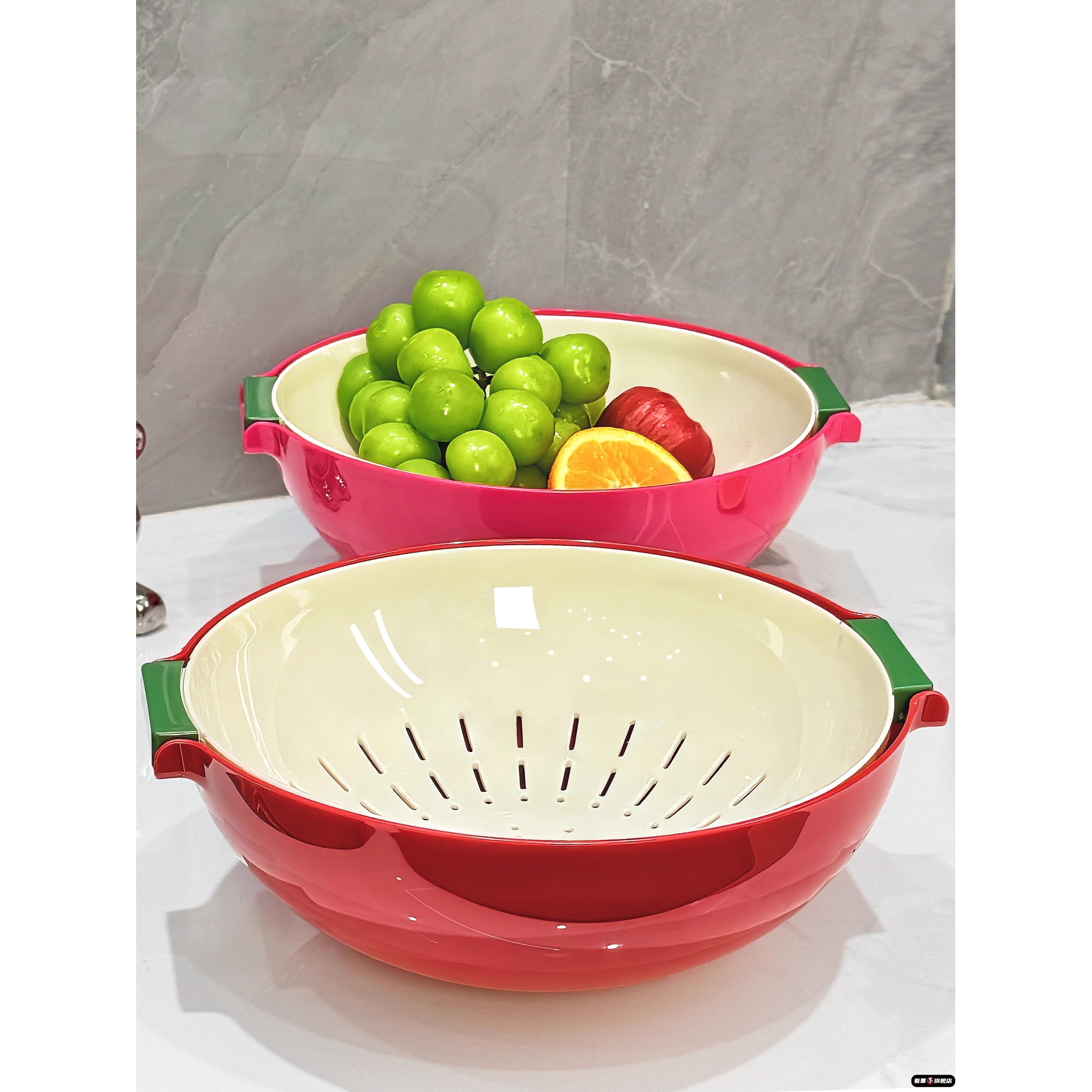 双层洗菜盆沥水篮新款果盘家用客厅茶几果篮