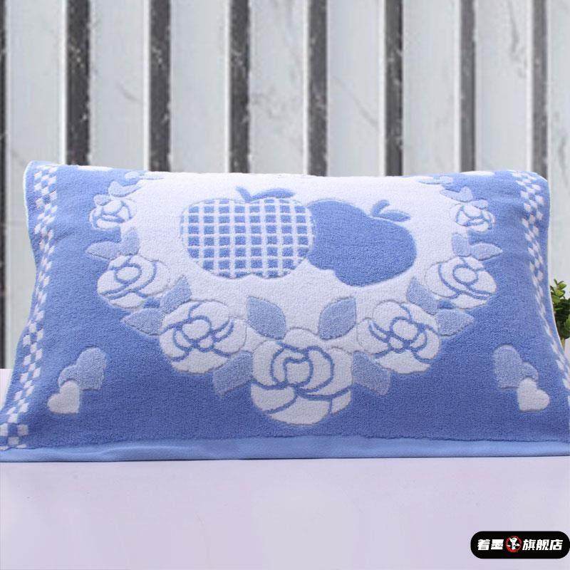 枕头巾成人老式柔软枕巾毛巾四季通用加厚加大家用婚庆盖巾一对装