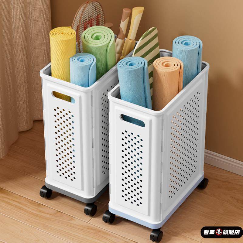 瑜伽垫收纳筐健身器材运动器械收纳篮家用泡沫轴置物架神器羽毛球