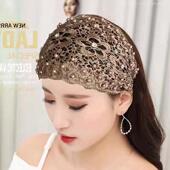 优雅洋气遮白发帽子女2024新款 透气盘发蕾丝网纱头巾帽 包头帽秋季