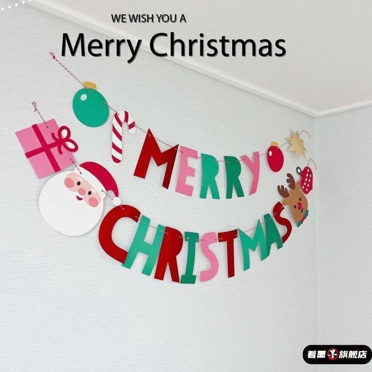 圣诞室内装饰拉花ins风跨境新款圣诞老人加