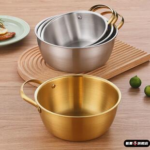 凉拌菜专用盆不锈钢带把手面碗拉面锅打蛋盆沙拉碗商用凉拌菜专用