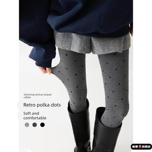 袜 黑色压力显瘦腿袜连裤 灰色波点丝袜女春秋冬薄款 外穿加厚打底裤