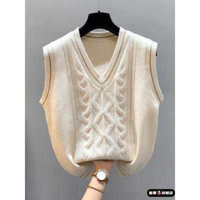 冬季毛衣马甲背心针织外套外穿2025新款女款V领宽松坎肩叠穿马甲