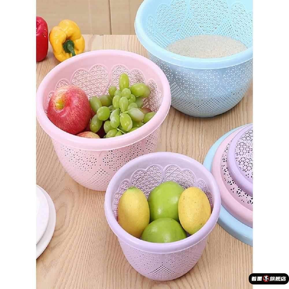 镂空带盖沥水篮洗菜盆塑料有盖馒头筐厨房水果蔬菜篮洗菜家用篮子图片