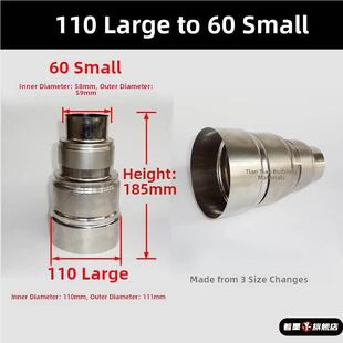 排烟管变径接头燃气热水器不锈钢烟管圈排气烟管大小头转换头配件