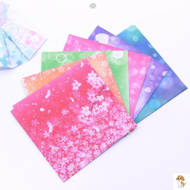 彩虹渐变正方形千纸鹤折纸小学生手工diy印花彩色卡纸彩纸儿童纸专用纸制作图片