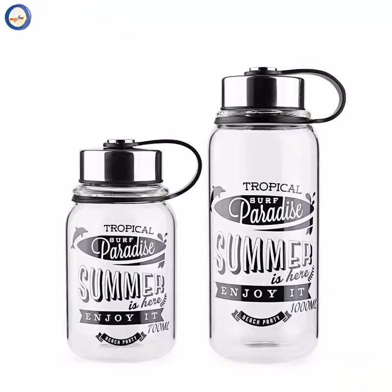 男士大容量玻璃水杯杯男单层耐热泡茶瓶子带过滤网随手透明便携