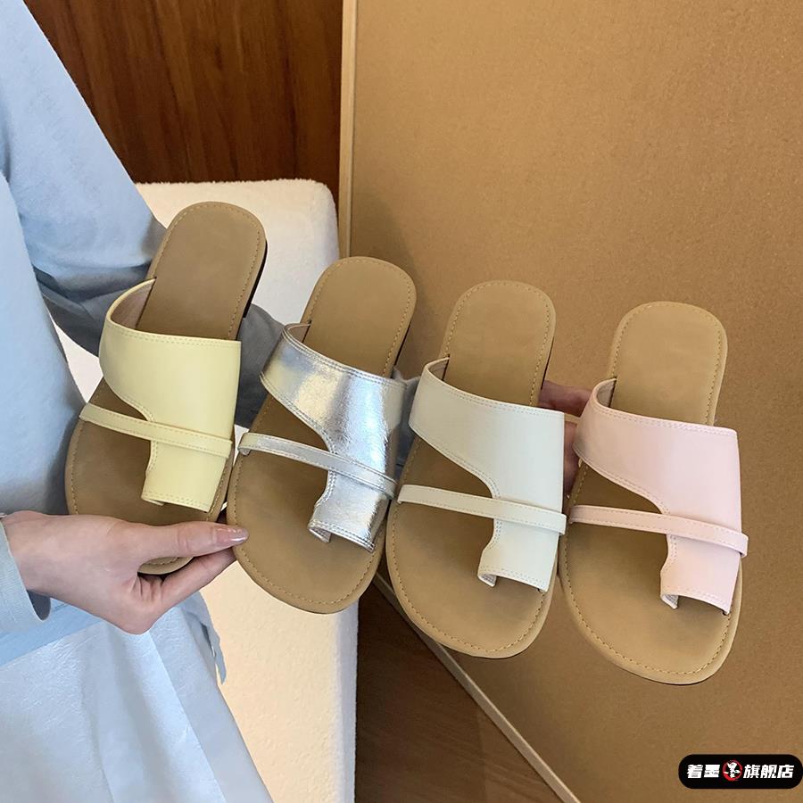 平底高级感套趾法式小凉拖鞋女鞋子2025新款夏季韩版外穿平底凉鞋