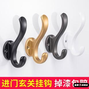 入户门挂衣钩高级单个进门玄关衣服挂钩壁挂墙壁金属门后免打孔钩