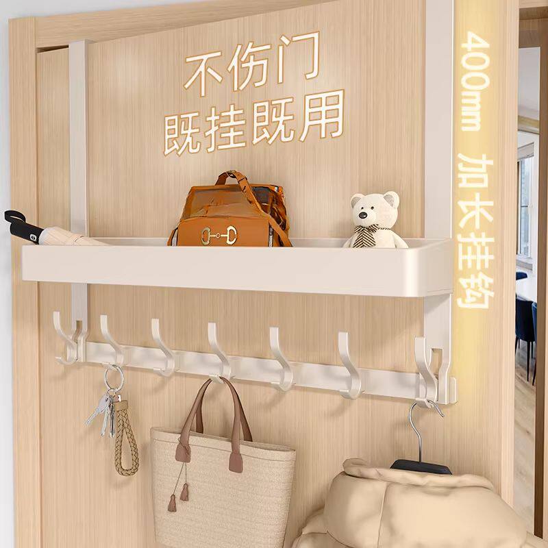 门后挂钩免打孔挂衣架吸盘加长衣服挂衣钩卧室门衣帽架置物架门上