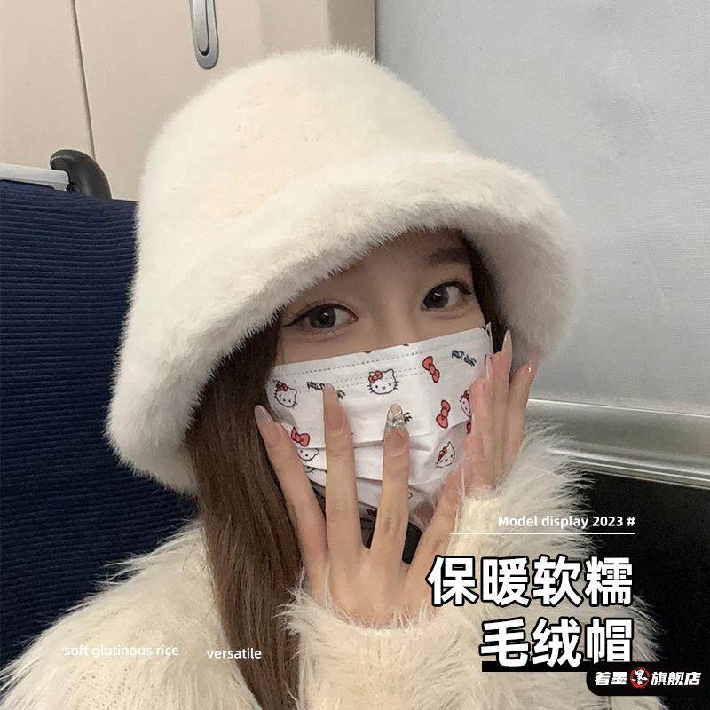 毛绒渔夫帽子冬季女款休闲皮毛一体软糯保暖显脸小大头围水桶盆帽,服饰配件/皮带/帽子/围巾,帽子,淘宝优惠券,粉丝福利购,淘宝优惠卷