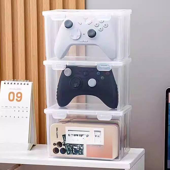 游戏手柄收纳盒防尘ps5通用switch配件桌面手柄支架ps4透明展示盒