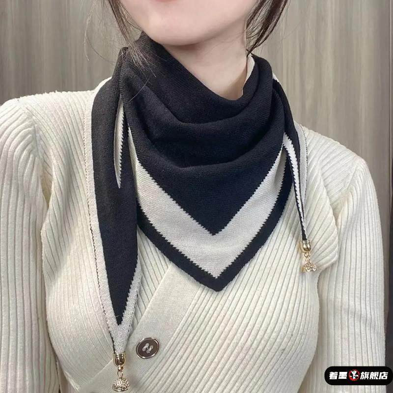 纯色针织领巾三角披肩护颈椎保暖围脖双面装饰磁吸扣围巾女秋冬季,服饰配件/皮带/帽子/围巾,帽子,淘宝优惠券,粉丝福利购,淘宝优惠卷