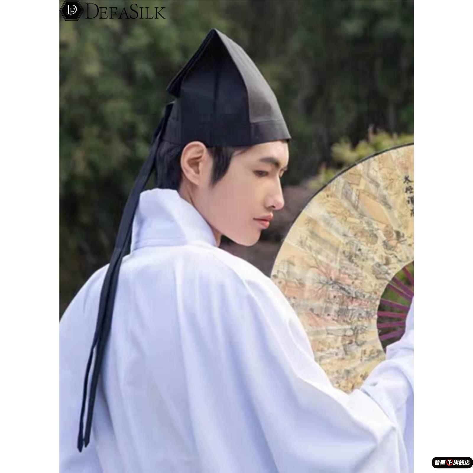 汉服帽子男书生古装帽子教书先生帽才子秀才帽子古代男子儒巾头巾