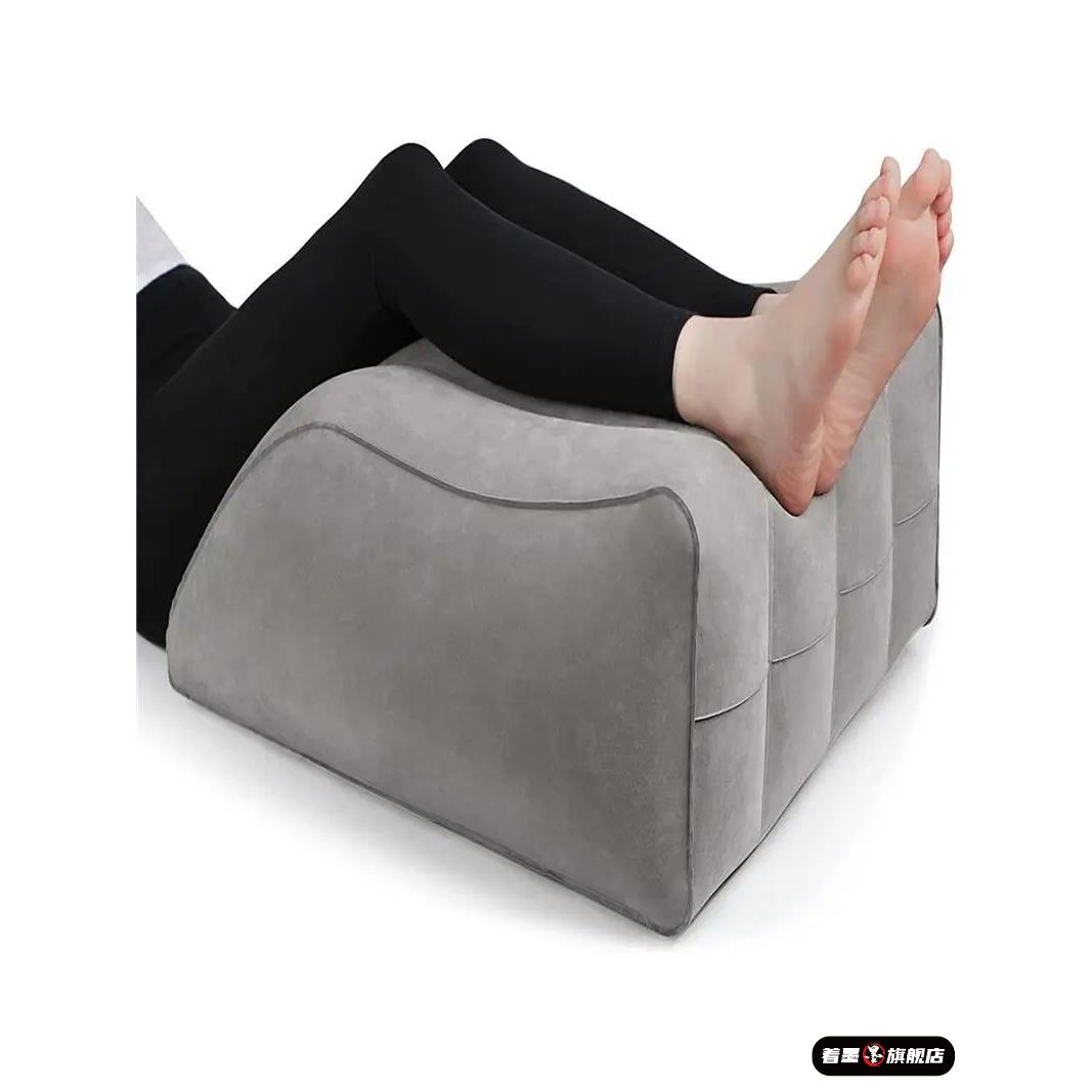 腿部抬高垫充气高架枕头楔形睡眠腿枕减少肿