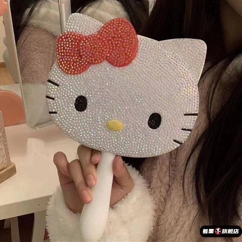 lokitty镜子贴钻镶钻kt猫闪亮贴钻手持镜材