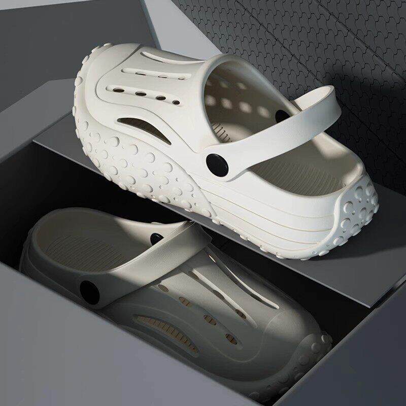 男款厚底增高洞洞鞋潮夏季2026新款沙滩钓鱼耐磨男士运动防滑拖鞋