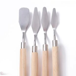 皮革修补维修材料小灰刀油画刮刀调色挑色工具小铲刀平头尖头灰刀