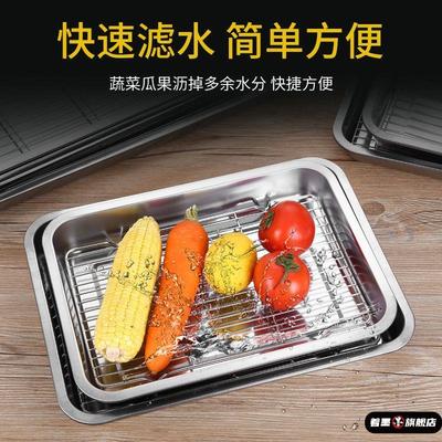 牛排醒肉盘控肉盘牛排架控油沥油肉盘带网托盘QSB滤食水熟西餐厅