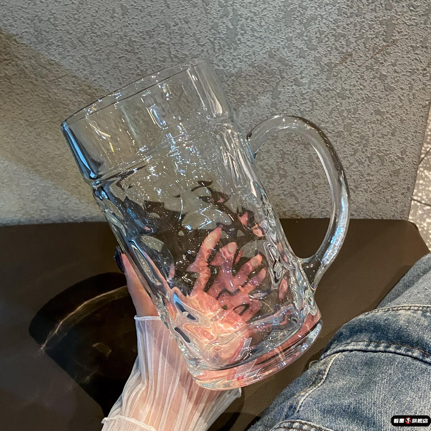 大容量啤酒杯套装家用酒吧带把精酿扎啤杯13