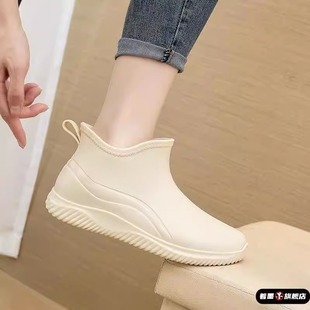 女士防水防滑加绒雨靴低帮运动雨鞋女款厨房久站不累脚鞋冬季加棉