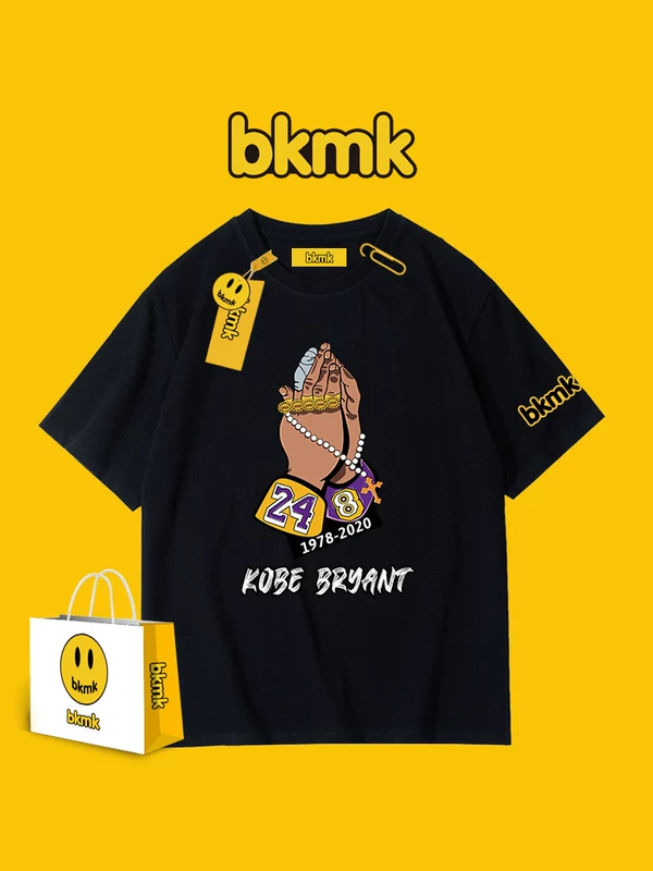 Ко-брендированная футболка с коротким рукавом Bkmk Kobe, памятная надпись Bryant, дух Черной Мамбы, лето 2026, новая хлопковая свободная