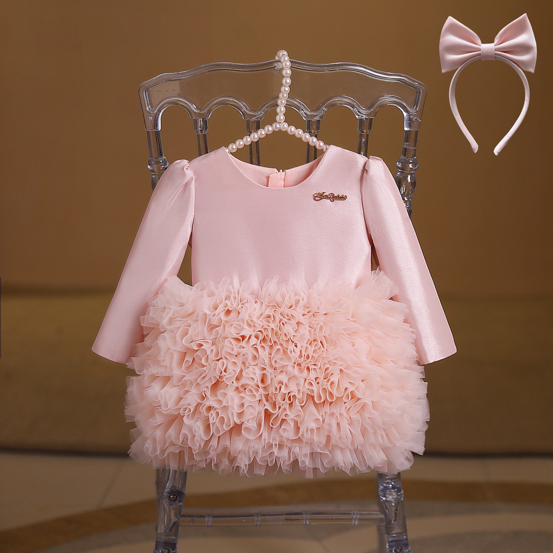 宝宝周岁礼服裙婴儿百日女童抓周衣服连衣裙生日公主裙篷篷裙春秋